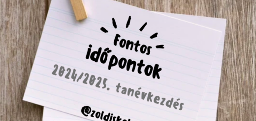 Fontos időpontok 2024/25 tanév